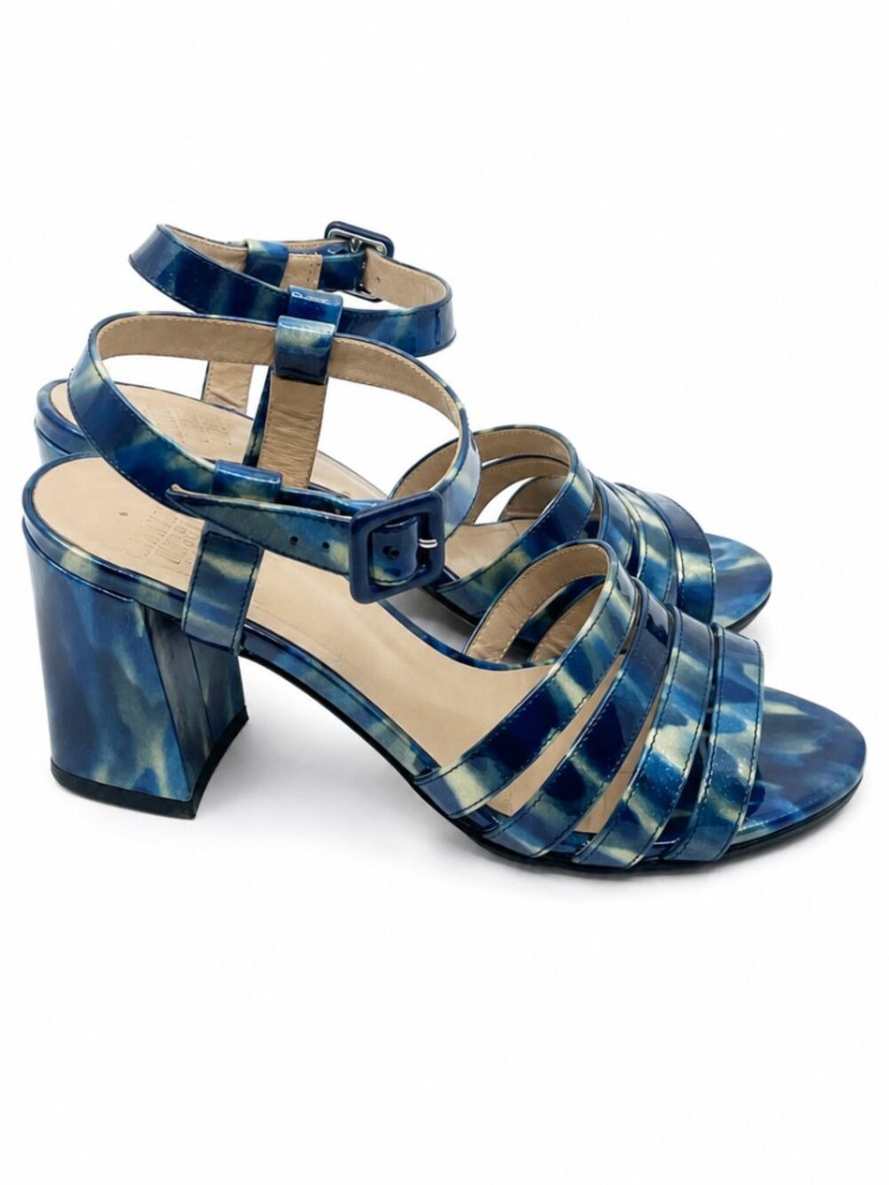 Maryam Nassir Zadeh Palma High Sandals in Blue Sky Sparkle Tortoise